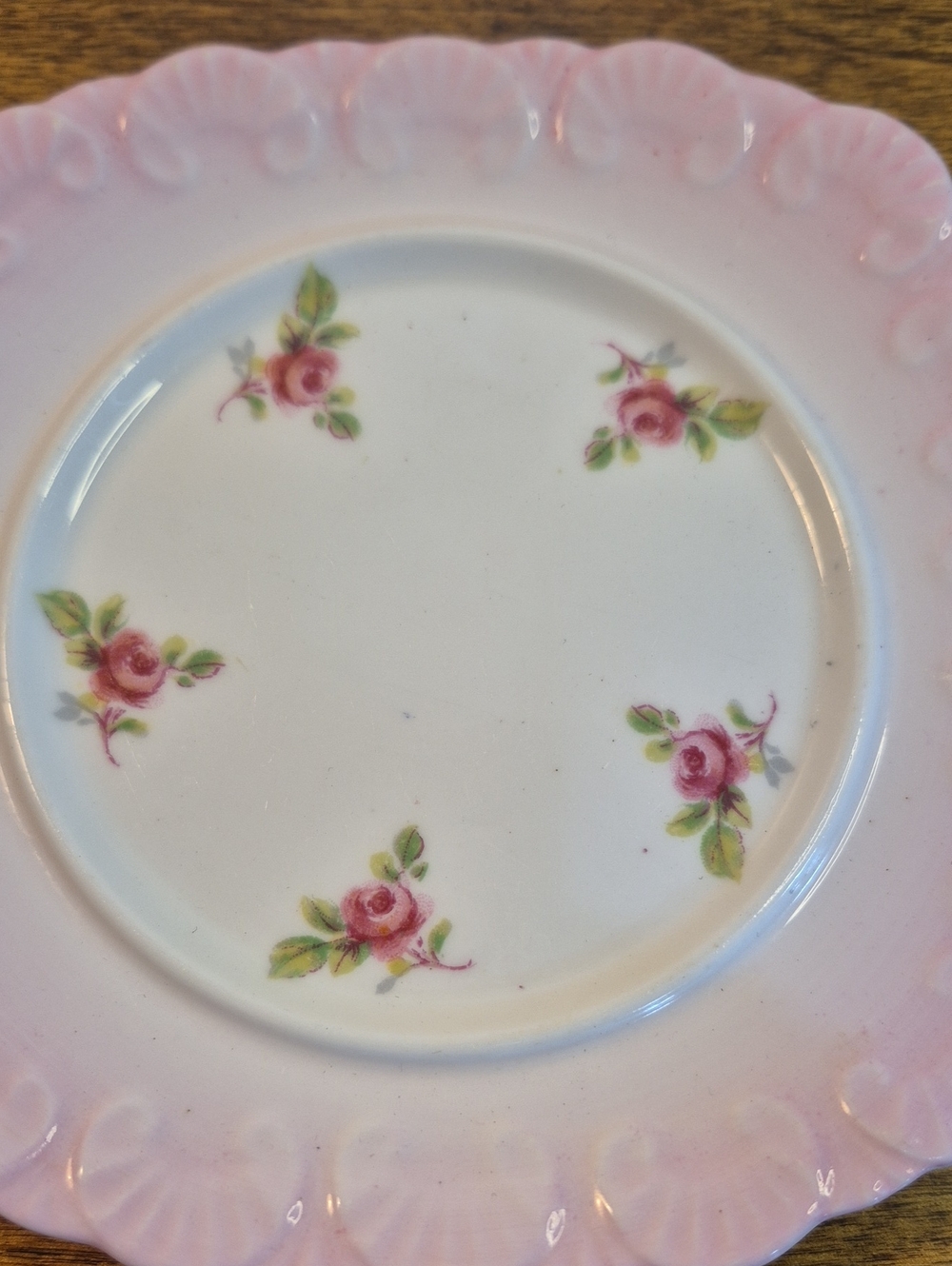ROYAL STAFFORD Vintage Bone China Pink Scalloped Rose Accent Plate Trinket Plate - Picture 3 of 10